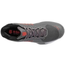 K-Swiss Men’s Hypercourt Express 2 HB Tennis Shoes (Steel Gray/Jet Black/Spicy Orange) -Tennis Equipment Shop 06614 052 kswiss mens hypercourt express 2 hb steel gray jet black spicy orange top 1000 1000