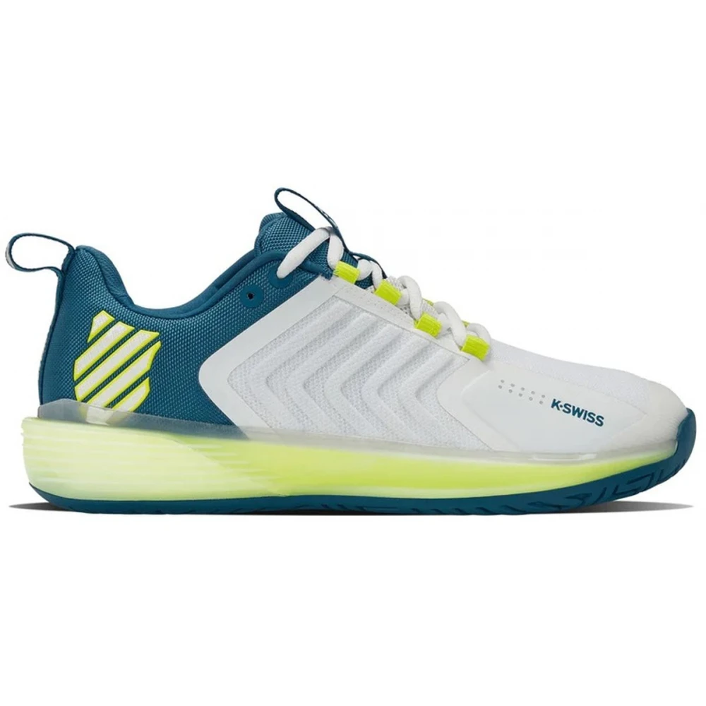 K-Swiss Men’s Ultrashot 3 Tennis Shoes (Brilliant White/Celestial/Evening Primrose) 3 K-Swiss Men’s Ultrashot 3 Tennis Shoes (Brilliant White/Celestial/Evening Primrose)