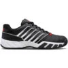 K-Swiss Men’s Bigshot Light 4 Tennis Shoes (Black/White/Poppy Red)
