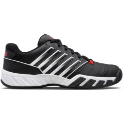 K-Swiss Men’s Bigshot Light 4 Tennis Shoes (Black/White/Poppy Red)