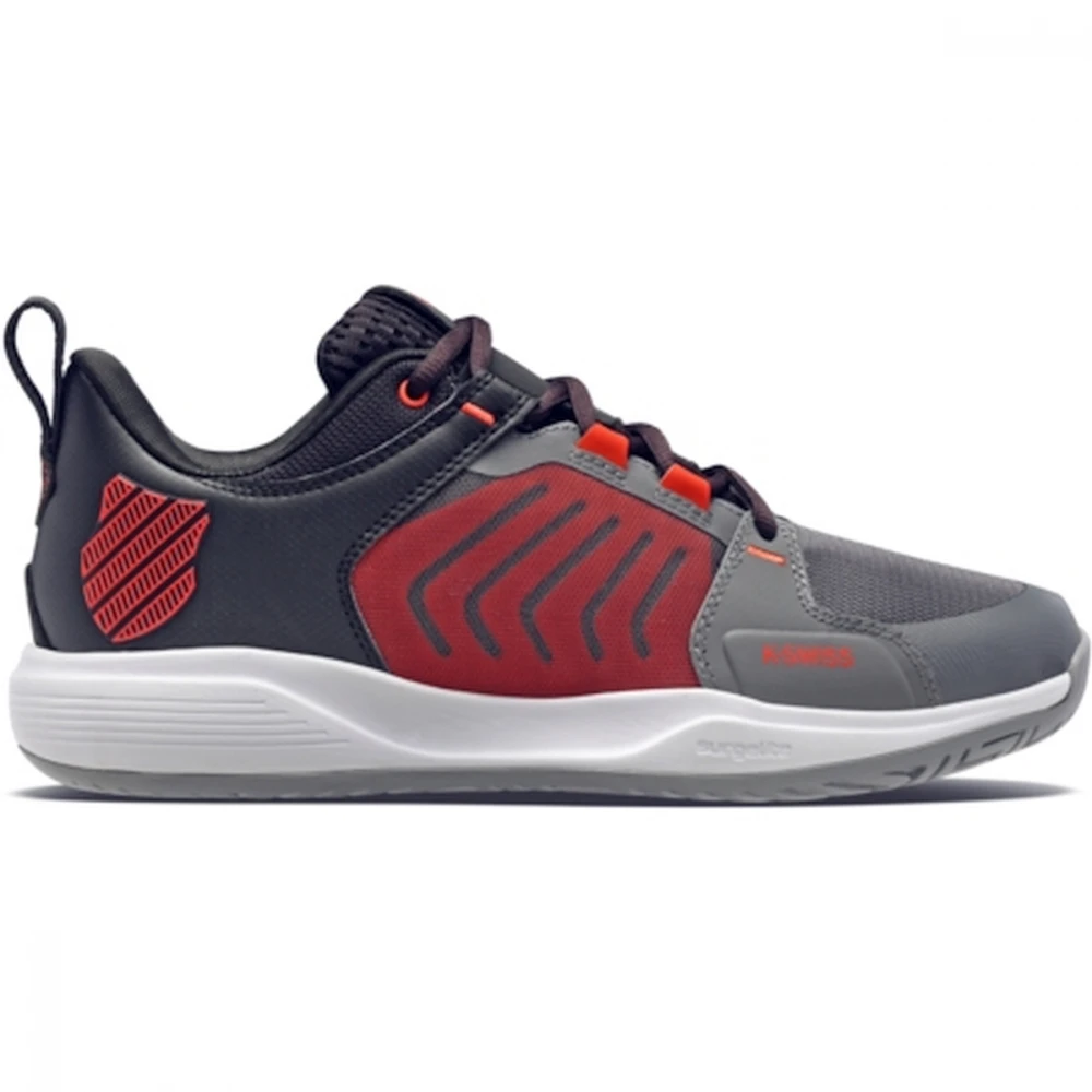 K-Swiss Men’s Ultrashot Team Tennis Shoes (Steel Gray/Jet Black/Spicy Orange)