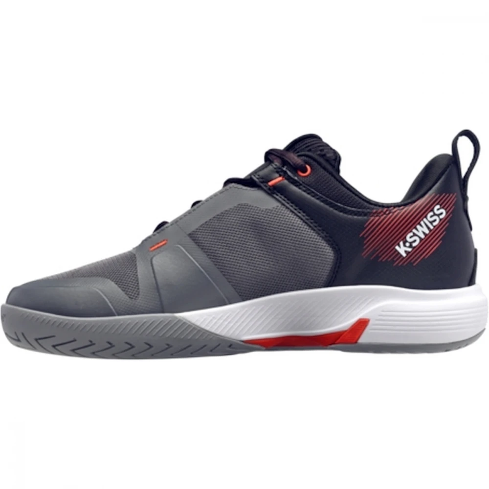 K-Swiss Men’s Ultrashot Team Tennis Shoes (Steel Gray/Jet Black/Spicy Orange) - Image 2