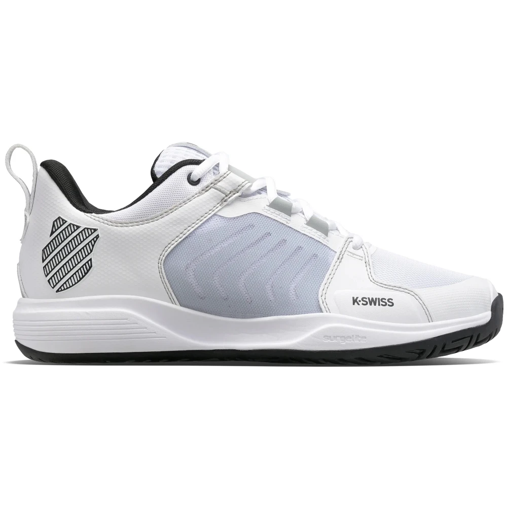 K-Swiss Men’s Ultrashot Team Tennis Shoes (White/Black/High Rise) 3 K-Swiss Men’s Ultrashot Team Tennis Shoes (White/Black/High Rise)