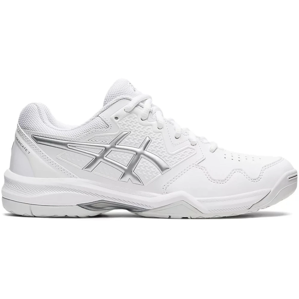 Asics Women’s Gel Dedicate 7 Tennis Shoes (White/Pure Silver)