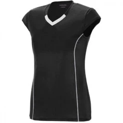 Augusta Women’s Blash Short Sleeve Tennis Jersey (Black)