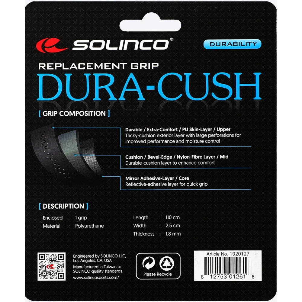 Solinco Dura-Cush Replacement Grip (Black) 4 Solinco Dura-Cush Replacement Grip (Black) - Image 2