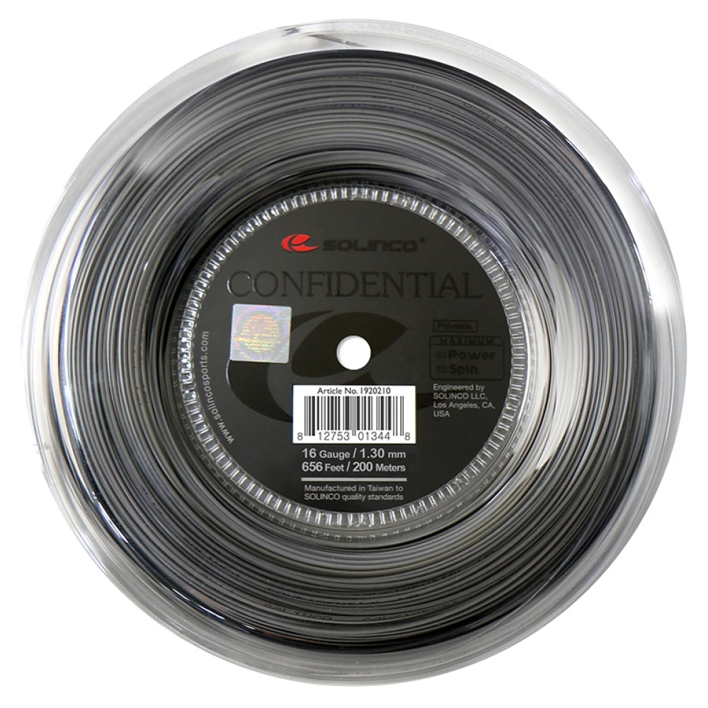 Solinco Confidential 17g Silver Tennis String (Reel) 3 Solinco Confidential 17g Silver Tennis String (Reel)