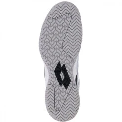 Lotto Men’s Mirage 100 Speed Tennis Shoes (White/Black/Metal Silver) -Tennis Equipment Shop 210732 1EM lotto mens mirage 100 speed tennis shoes white black silver metal sole 1000 1000