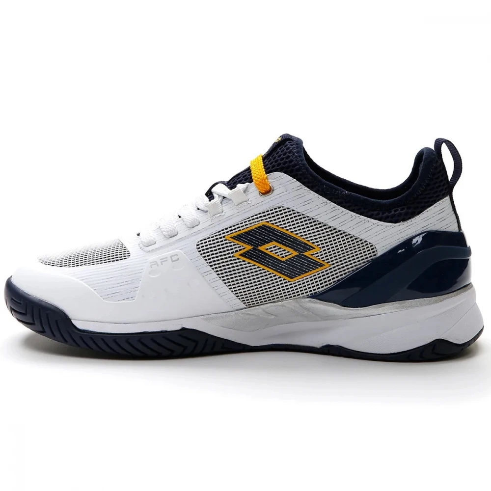 Lotto Men’s Mirage 200 Speed Tennis Shoes (White/Navy Blue/Saffron) 4 Lotto Men’s Mirage 200 Speed Tennis Shoes (White/Navy Blue/Saffron) - Image 2