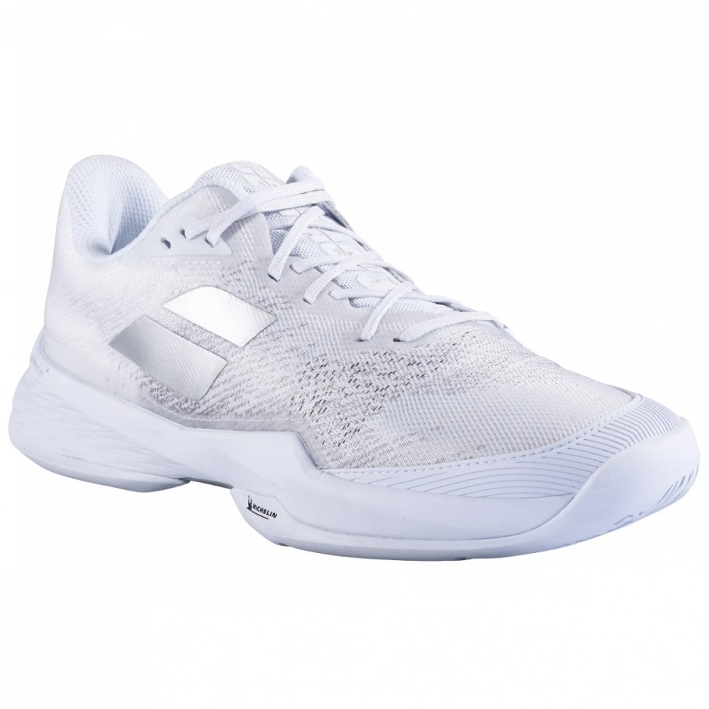 Babolat Men’s Jet Mach 3 Tennis Shoes (White/Silver) - Image 2