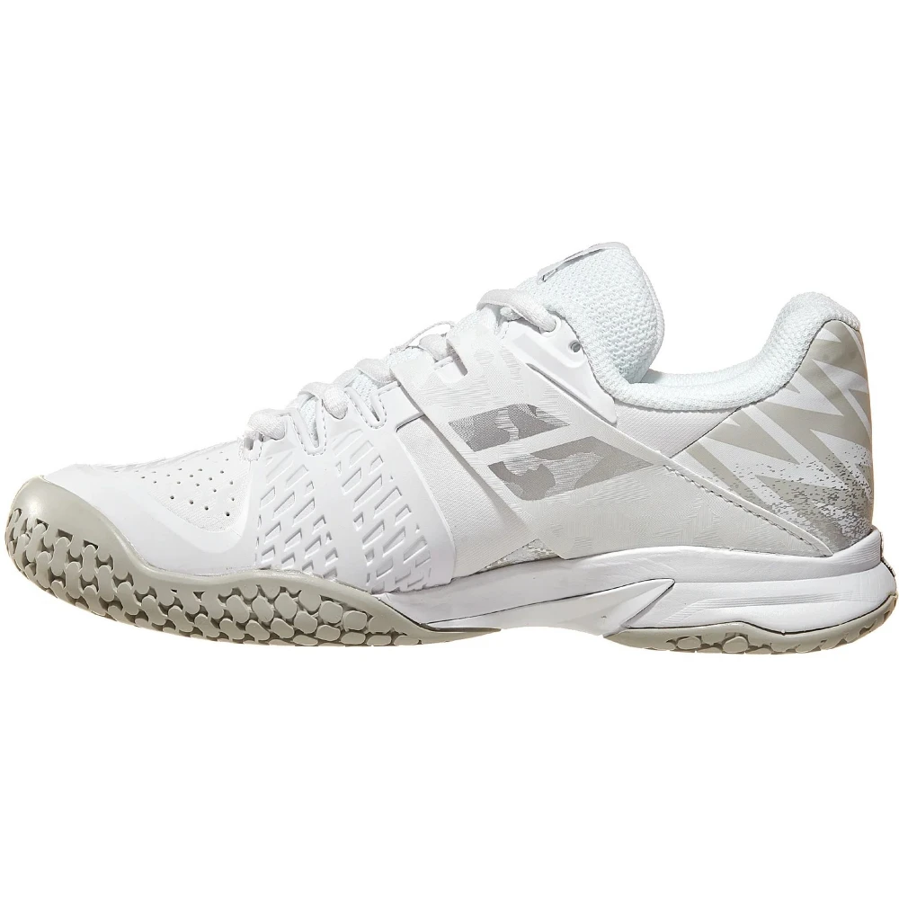 Babolat Junior Propulse Wimbledon All Court Tennis Shoes (White/Silver) - Image 2