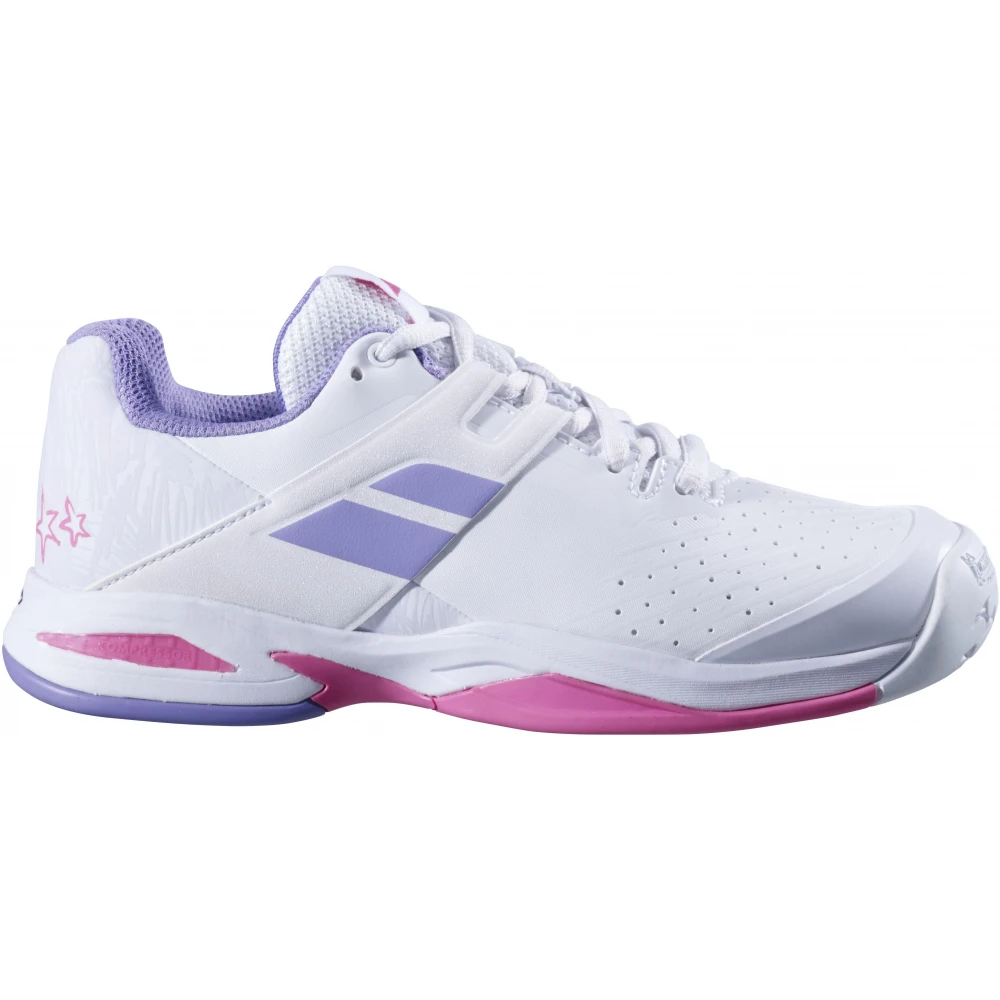 Babolat Junior Girls Propulse All Court Tennis Shoe (White/Lavender)
