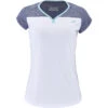 Babolat Women’s Play Cap Sleeve Tennis Training Top (White/Blue Heather) -Tennis Equipment Shop 3WTE011 1079 Babolat Womens Play Cap Sleeve Tennis Training Top WhiteBlue Heather a 1000 1000