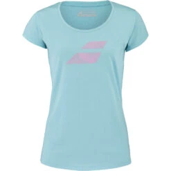 Babolat Women’s Exercise Flag Tennis Training Tee (Angel Blue Heather)