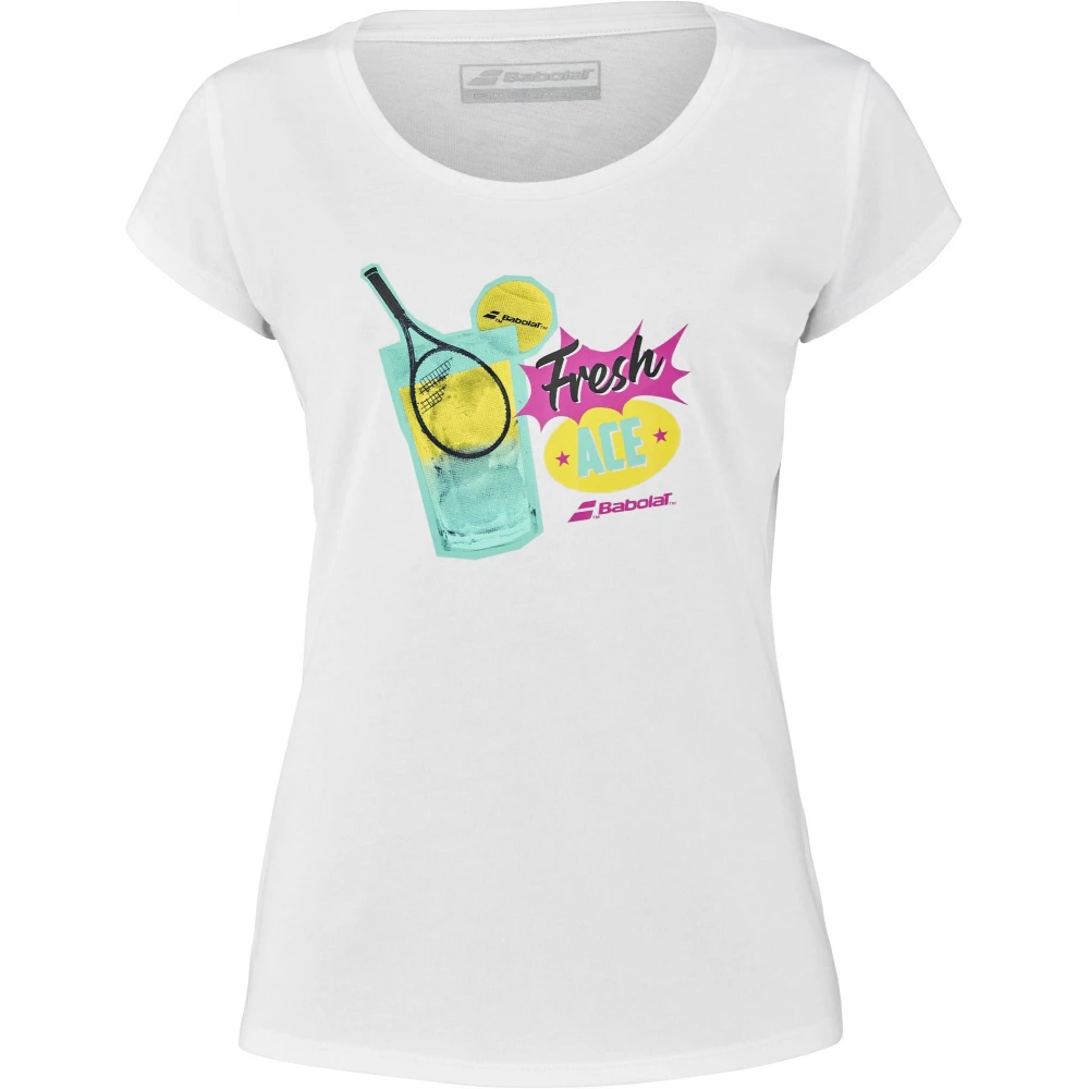 Babolat Women’s Exercise “Fresh Ace” Message Tennis Training Tee (White) 3 Babolat Women’s Exercise “Fresh Ace” Message Tennis Training Tee (White)