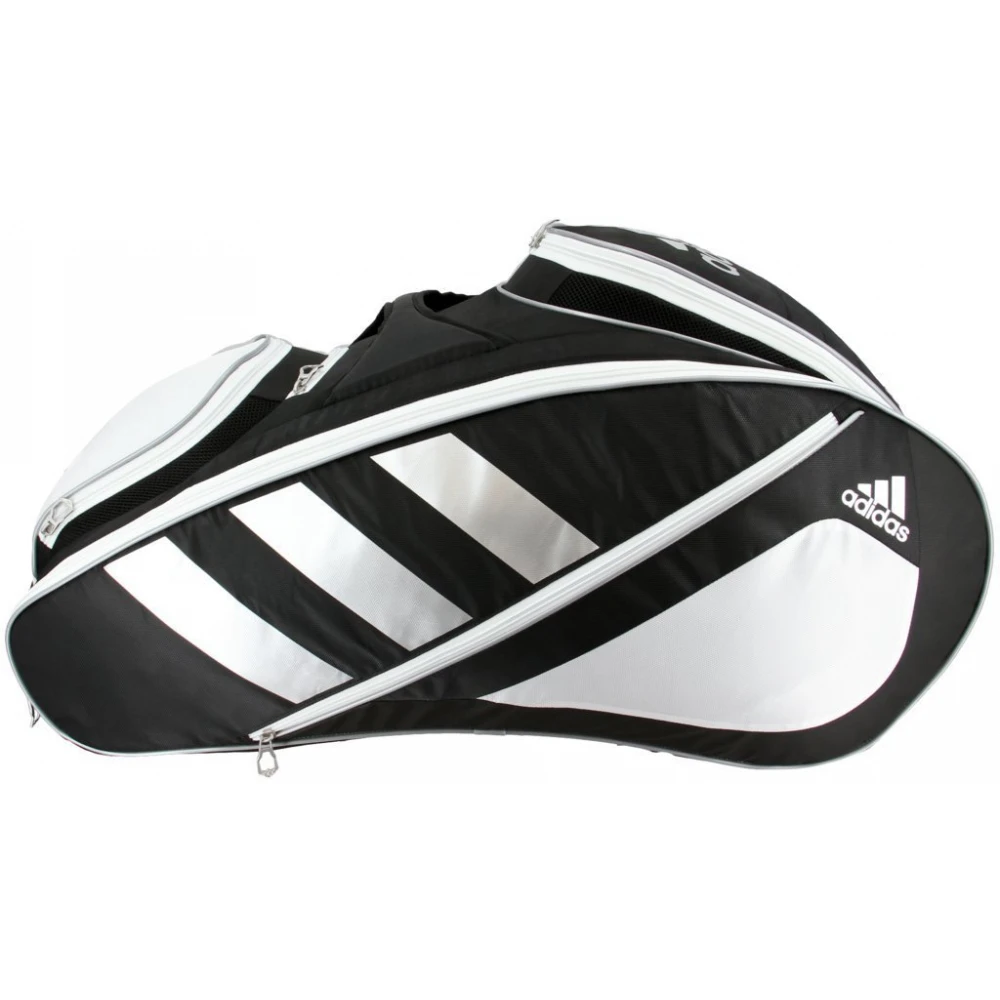 Adidas Tour 12 Racquet Tennis Bag (Black/White/Silver) 3 Adidas Tour 12 Racquet Tennis Bag (Black/White/Silver)