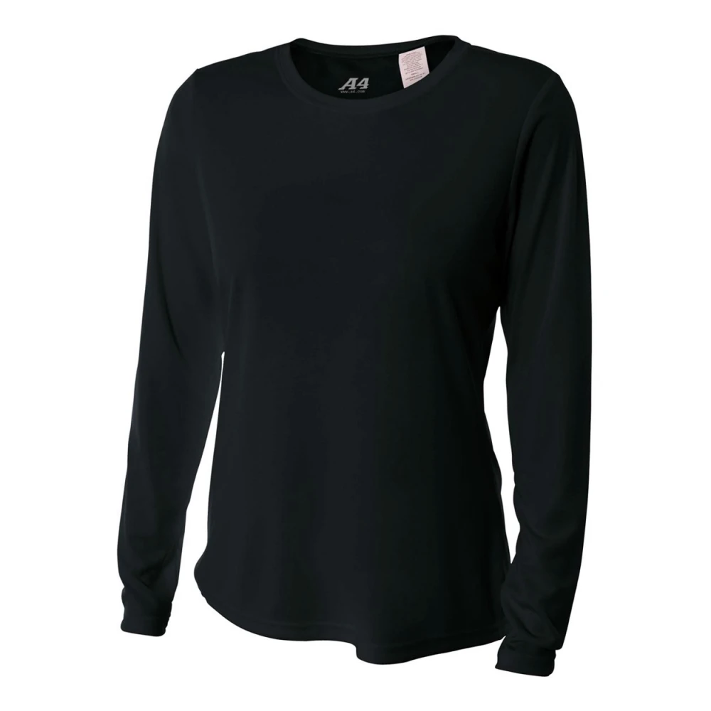 A4 Women’s Performance Long-Sleeve Crew Neck Shirt (Black) 3 A4 Women’s Performance Long-Sleeve Crew Neck Shirt (Black)