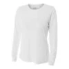 A4 Women’s Performance Long-Sleeve Crew Neck Shirt (White) -Tennis Equipment Shop 5537 fl1 1000 1000