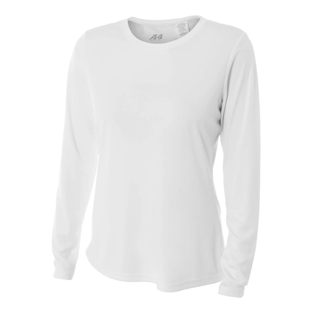 A4 Women’s Performance Long-Sleeve Crew Neck Shirt (White) 3 A4 Women’s Performance Long-Sleeve Crew Neck Shirt (White)