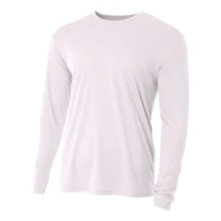 A4 Men’s Performance Long Sleeve Crew (White)