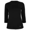 Sofibella Women’s Classic 3/4 Sleeve Tennis Top (Black) -Tennis Equipment Shop 7004 front black 1000 1000