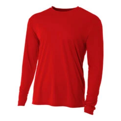 A4 Men’s Performance Long Sleeve Crew (Scarlet)
