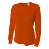 A4 Women’s Performance Long-Sleeve Crew Neck Shirt (Orange) 1 A4 Women’s Performance Long-Sleeve Crew Neck Shirt (Orange) -Tennis Equipment Shop 7996 fl1 1000 1000