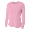 A4 Women’s Performance Long-Sleeve Crew Neck Shirt (Pink) -Tennis Equipment Shop 7998 fl1 1000 1000