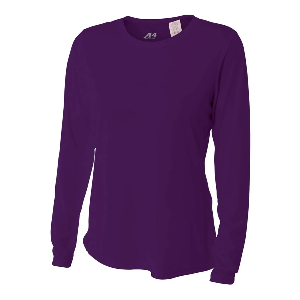 A4 Women’s Performance Long-Sleeve Crew Neck Shirt (Purple) 3 A4 Women’s Performance Long-Sleeve Crew Neck Shirt (Purple)