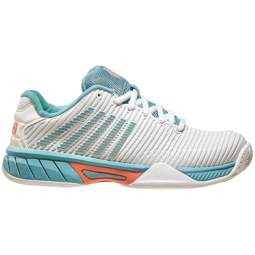 K-Swiss Junior Hypercourt Express 2 Tennis Shoes (Blanc De Blanc/Nile Blue/Desert Flower)