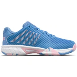 K-Swiss Junior Hypercourt Express 2 Tennis Shoes (Silver Lake Blue/White/Orchid Pink)