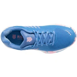 K-Swiss Junior Hypercourt Express 2 Tennis Shoes (Silver Lake Blue/White/Orchid Pink) -Tennis Equipment Shop 86613 454 k swiss big kids hypercout express 2 silver lake white orchid pink top 1000 1000