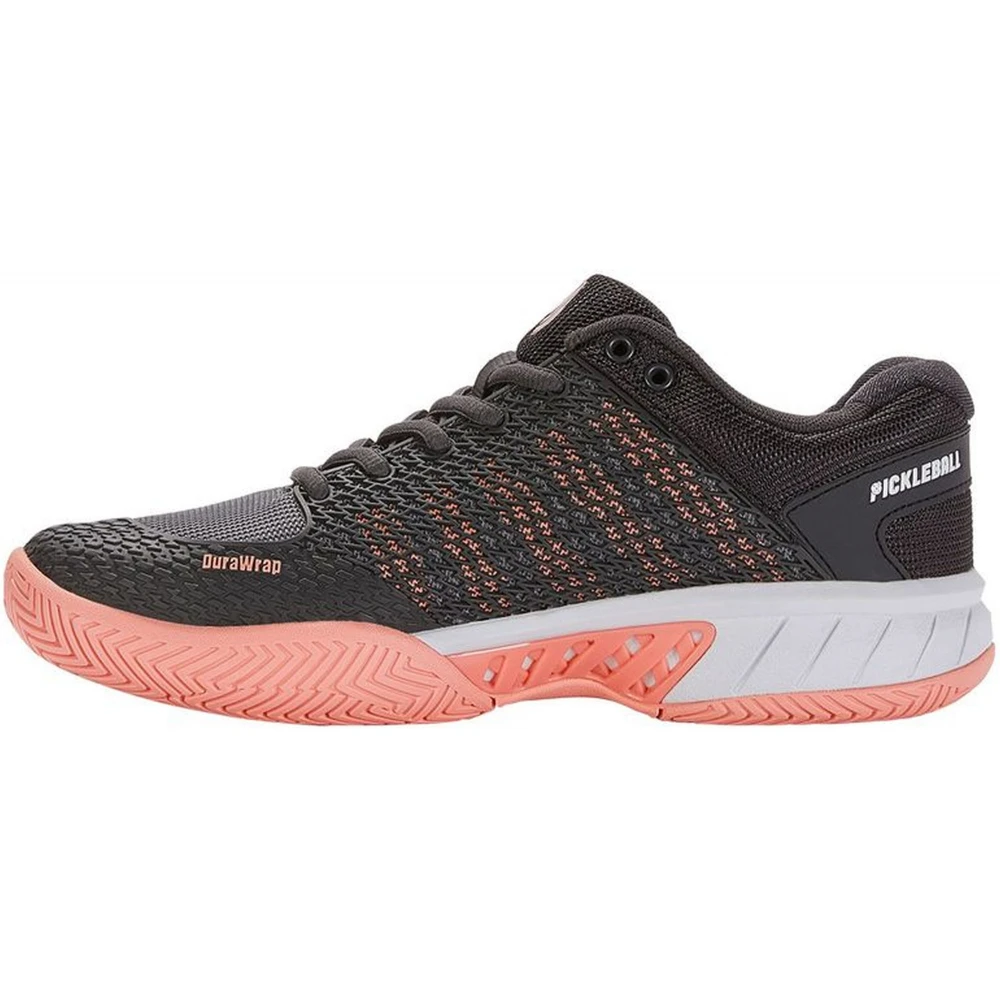 K-Swiss Women’s Express Light Pickleball Shoes (Asphalt/Steel Gray/Peach) - Image 2