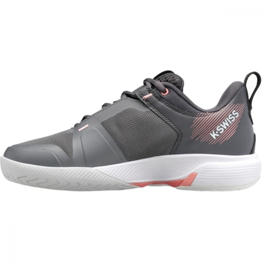K-Swiss Women’s Ultrashot Team Tennis Shoes (Steel Gray/Asphalt/Peach Amber) - Image 2