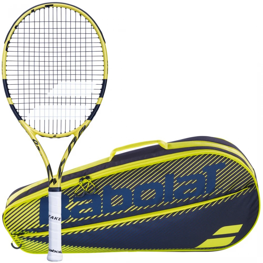 Babolat Aero Junior + Yellow Club Tennis Starter Kit - Best For Ages 9 To 12