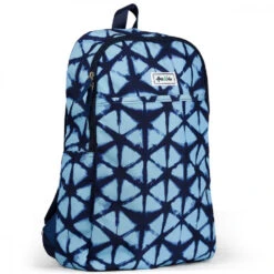 Ame & Lulu Drop Shot Pickleball Backpack (Blue Shibori) -Tennis Equipment Shop DSPBB250 ameandlulu drop shot pickleball backpack blue shibori side 1000 1000
