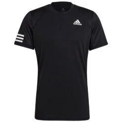 Adidas Men’s Club 3 Stripe Tennis Tee (Black/White)