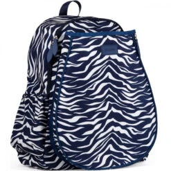 Ame & Lulu Game On Tennis Backpack (Navy Tiger Stripe) 7 Ame & Lulu Game On Tennis Backpack (Navy Tiger Stripe) -Tennis Equipment Shop GTBP265 ameandlulu game on tennis backpack navy tiger stripe side 1000 1000