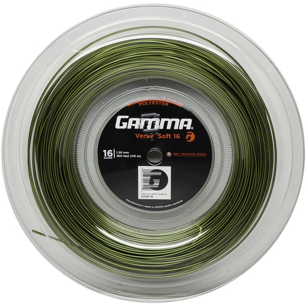 Gamma AMP Verve Soft Yellow/Black 16g Tennis String (Reel) 3 Gamma AMP Verve Soft Yellow/Black 16g Tennis String (Reel)