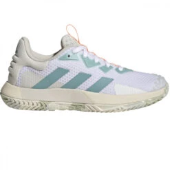 Adidas Women’s Solematch Control Tennis Shoes (White/Mint Ton/Orbit Grey)