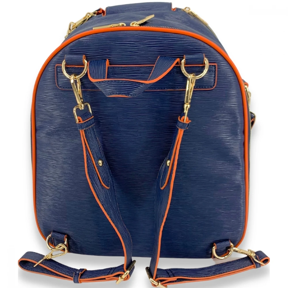 NiceAces Women’s HANA 2-Racquet Handmade Vegan Leather Tennis Backpack (Blue) 4 NiceAces Women’s HANA 2-Racquet Handmade Vegan Leather Tennis Backpack (Blue) - Image 2