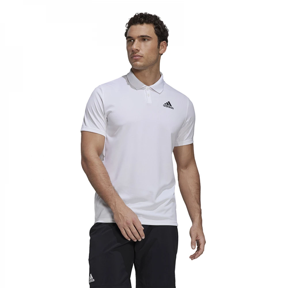 Adidas Men’s Club Pique Tennis Polo (White) 4 Adidas Men’s Club Pique Tennis Polo (White) - Image 2