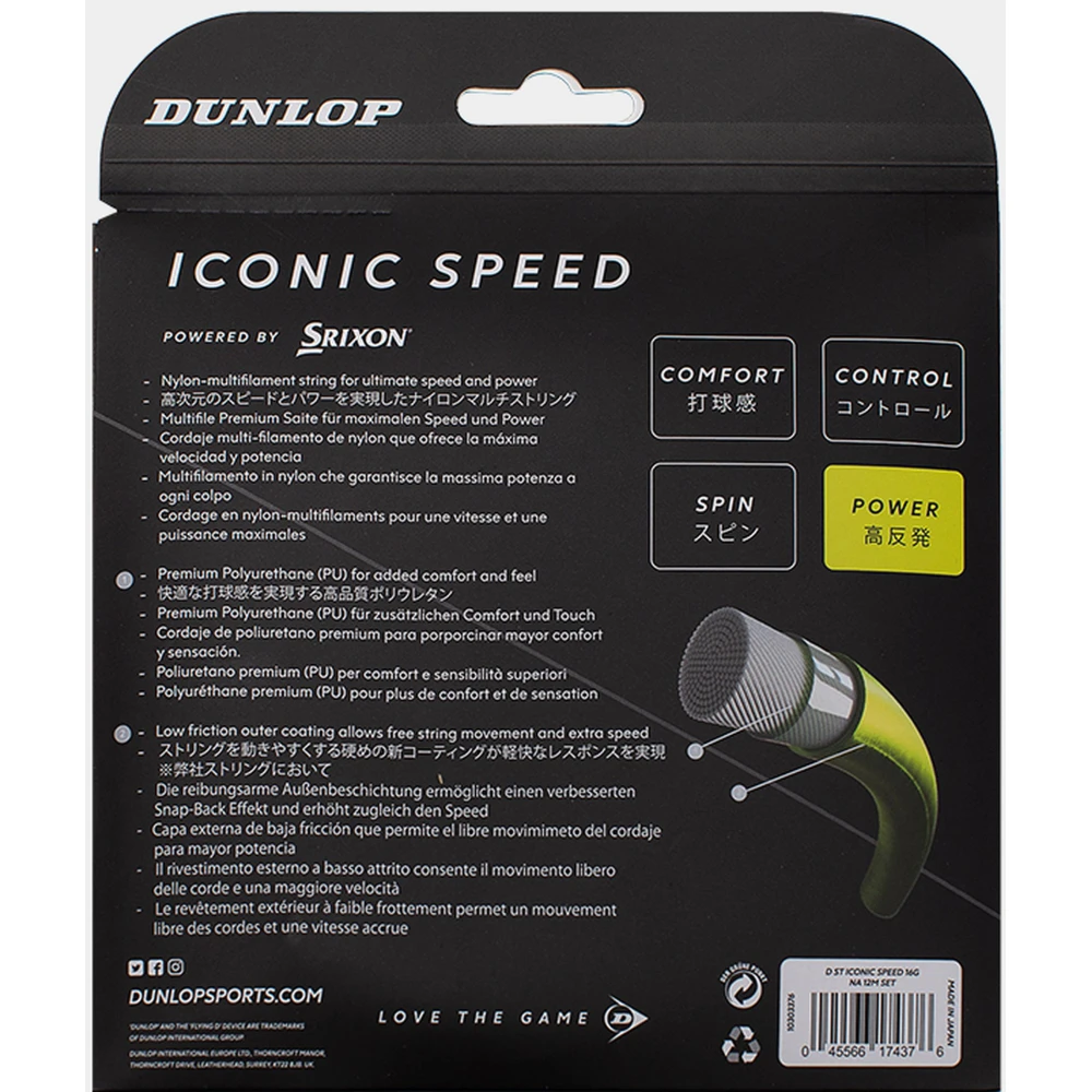 Dunlop Iconic Speed 17g Tennis String (Set) - Image 2