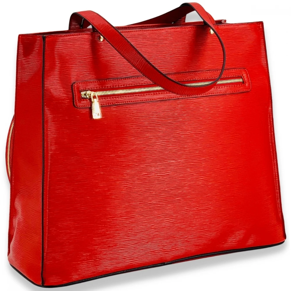 NiceAces Women’s MAYA Handmade Vegan Leather Tennis Tote (Ruby) 4 NiceAces Women’s MAYA Handmade Vegan Leather Tennis Tote (Ruby) - Image 2