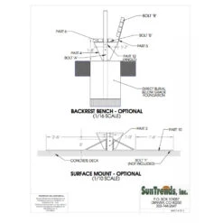 SunTrends 6-Foot Cabana Bench Modified -Tennis Equipment Shop SunTrends Cabana Bench Installation Options 1000 1000