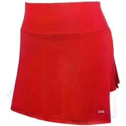 DUC Flirt-2 Women’s Double-Pleat Tennis Skort (Red/White)