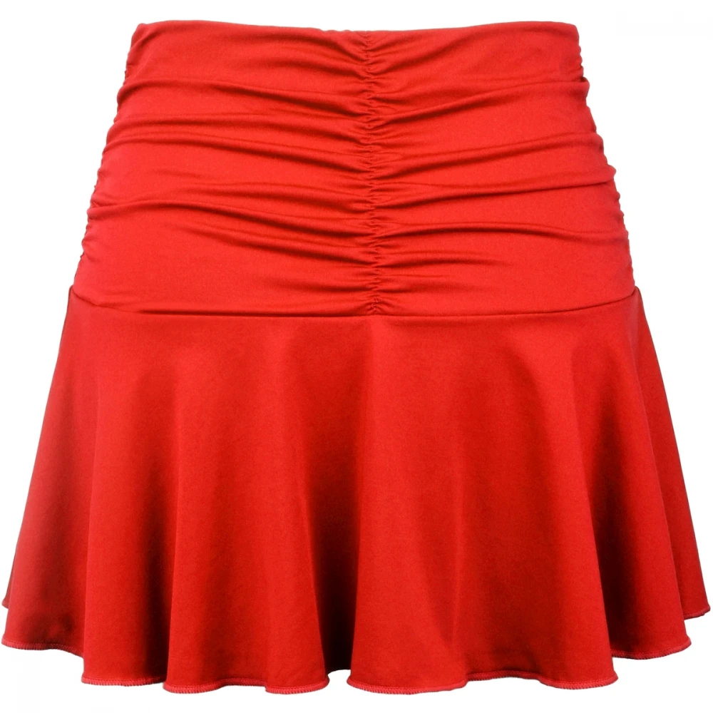 Kourtney Women’s Ruched / Flounce Tennis Skort (Red) 5 Kourtney Women’s Ruched / Flounce Tennis Skort (Red) - Image 3