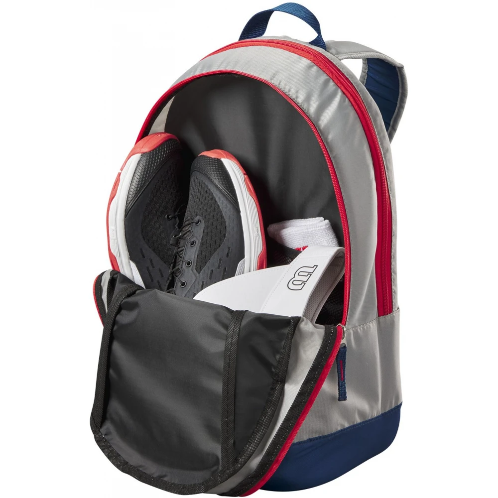 Wilson Junior Tennis Backpack (Grey/Red) 4 Wilson Junior Tennis Backpack (Grey/Red) - Image 2