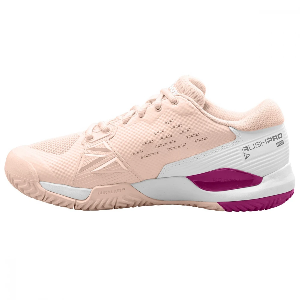 Wilson Women’s Rush Pro ACE Tennis Shoes (Scallop Shell/White/Baton Rouge) 4 Wilson Women’s Rush Pro ACE Tennis Shoes (Scallop Shell/White/Baton Rouge) - Image 2