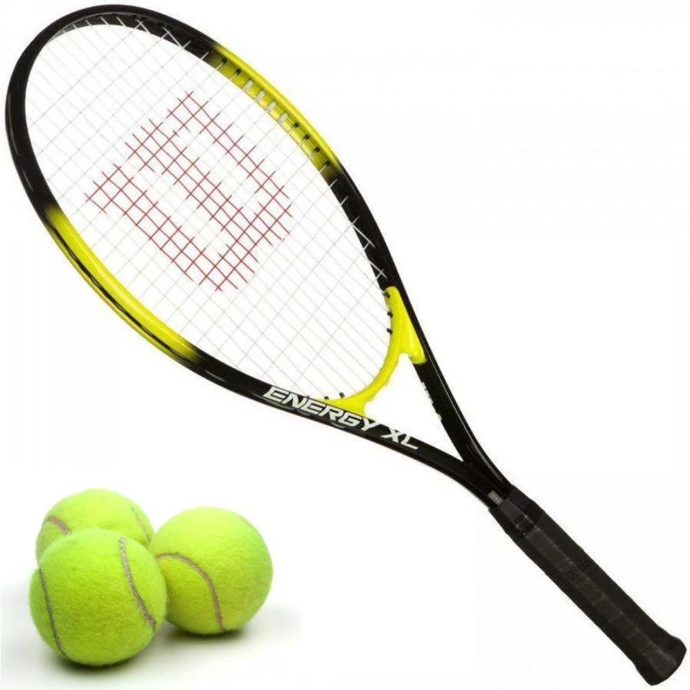 Wilson Energy XL Tennis Racquet Bundled With 3 Tennis Balls 3 Wilson Energy XL Tennis Racquet Bundled With 3 Tennis Balls